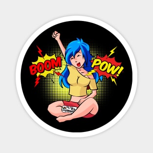 Girl Gamer Comic Book Video Gaming Magnet